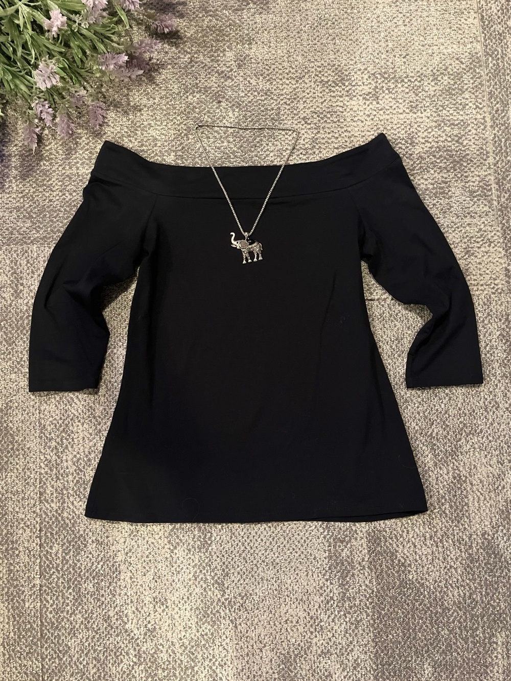 Loft Black Off the Shoulder Top
